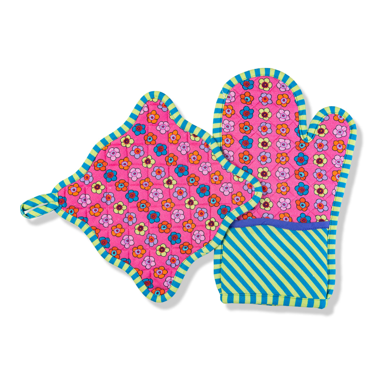 Furbish Studio - Pink Pot Holder & Oven Mitt