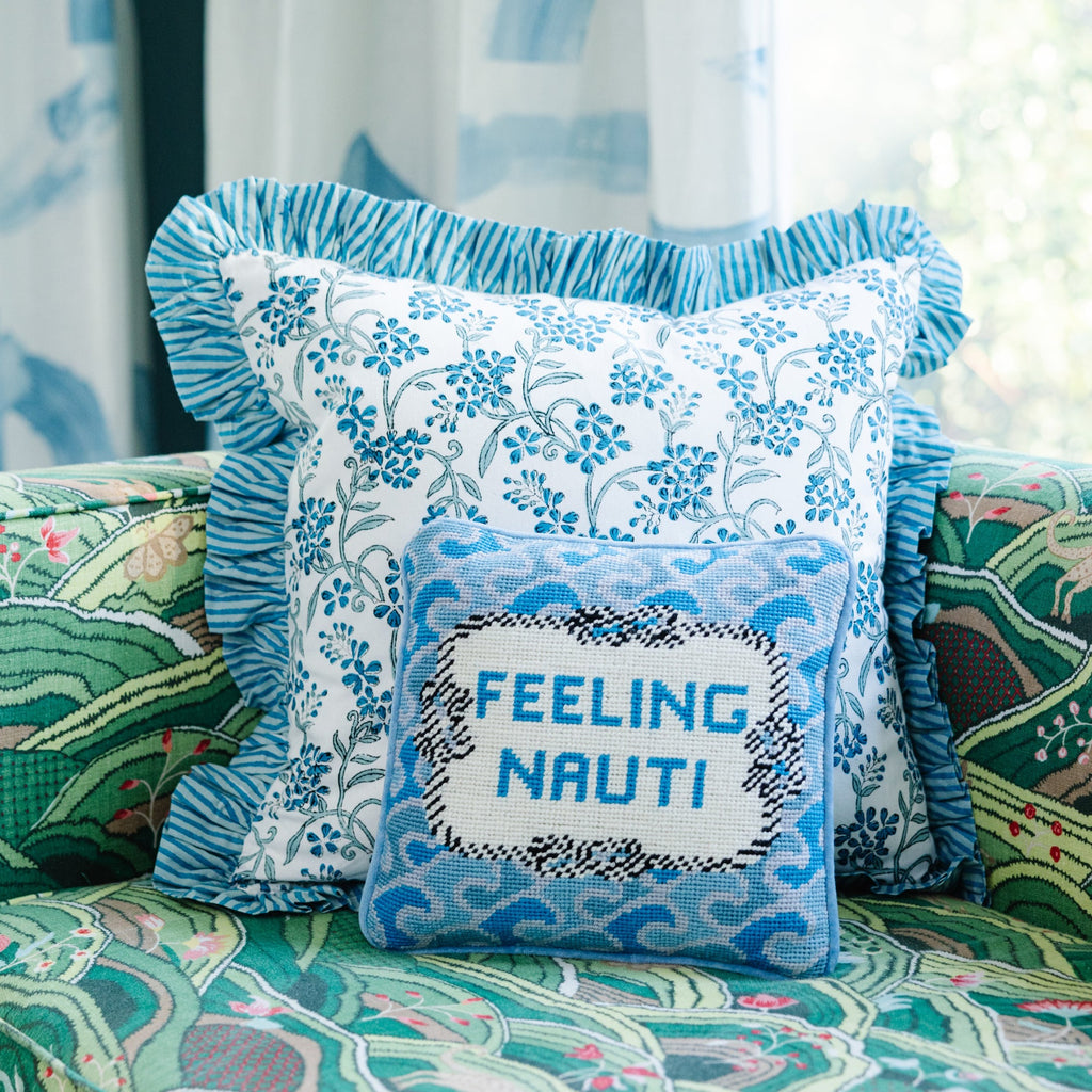 Nauti Needlepoint Pillow - Furbish Studio