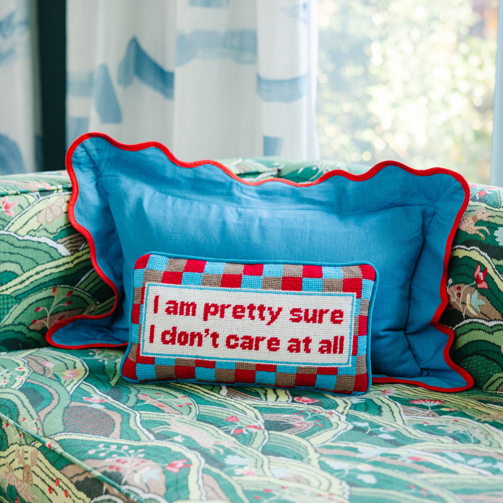 Don't Care Needlepoint Pillow - Furbish Studio