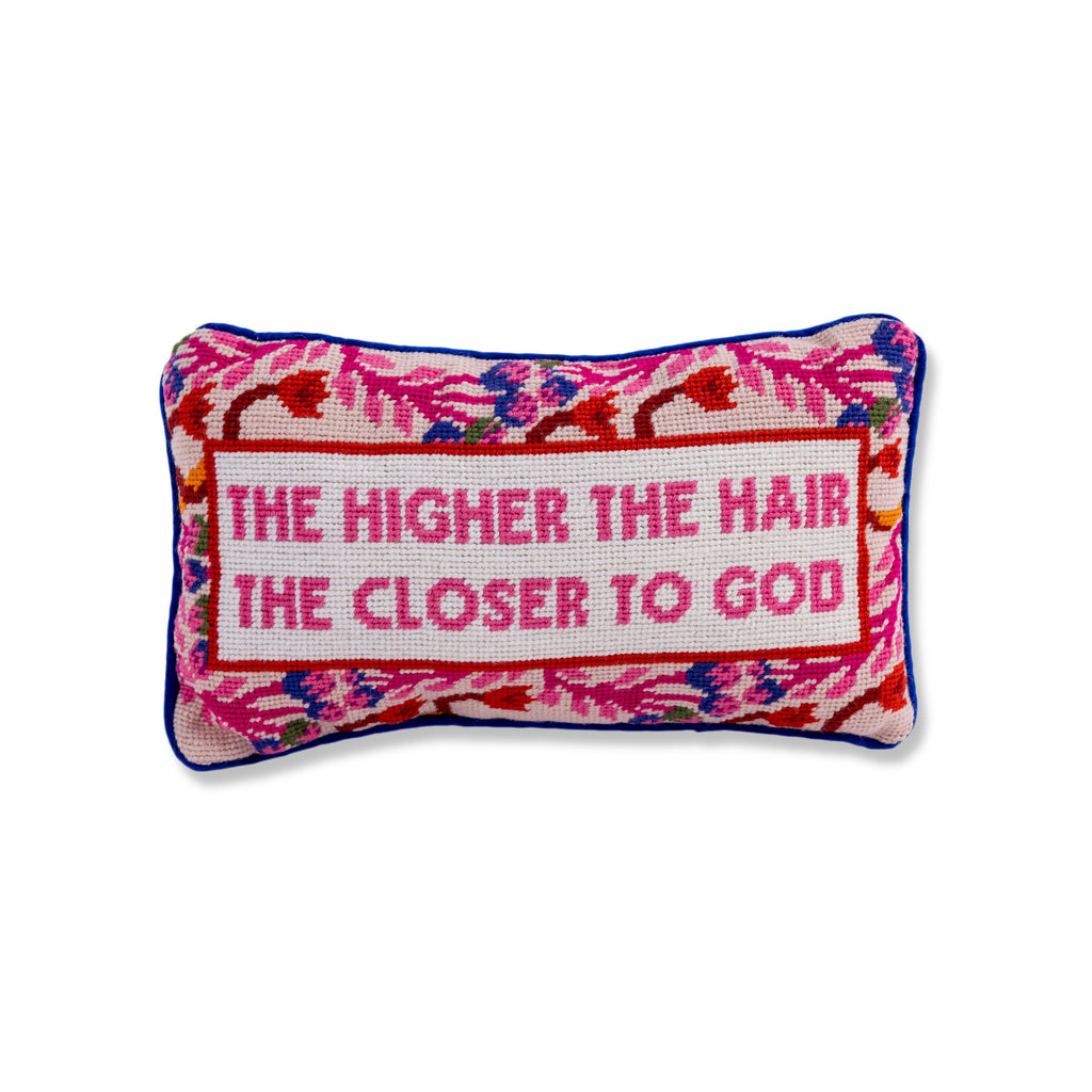 Higher The Hair Needlepoint Pillow - Furbish Studio