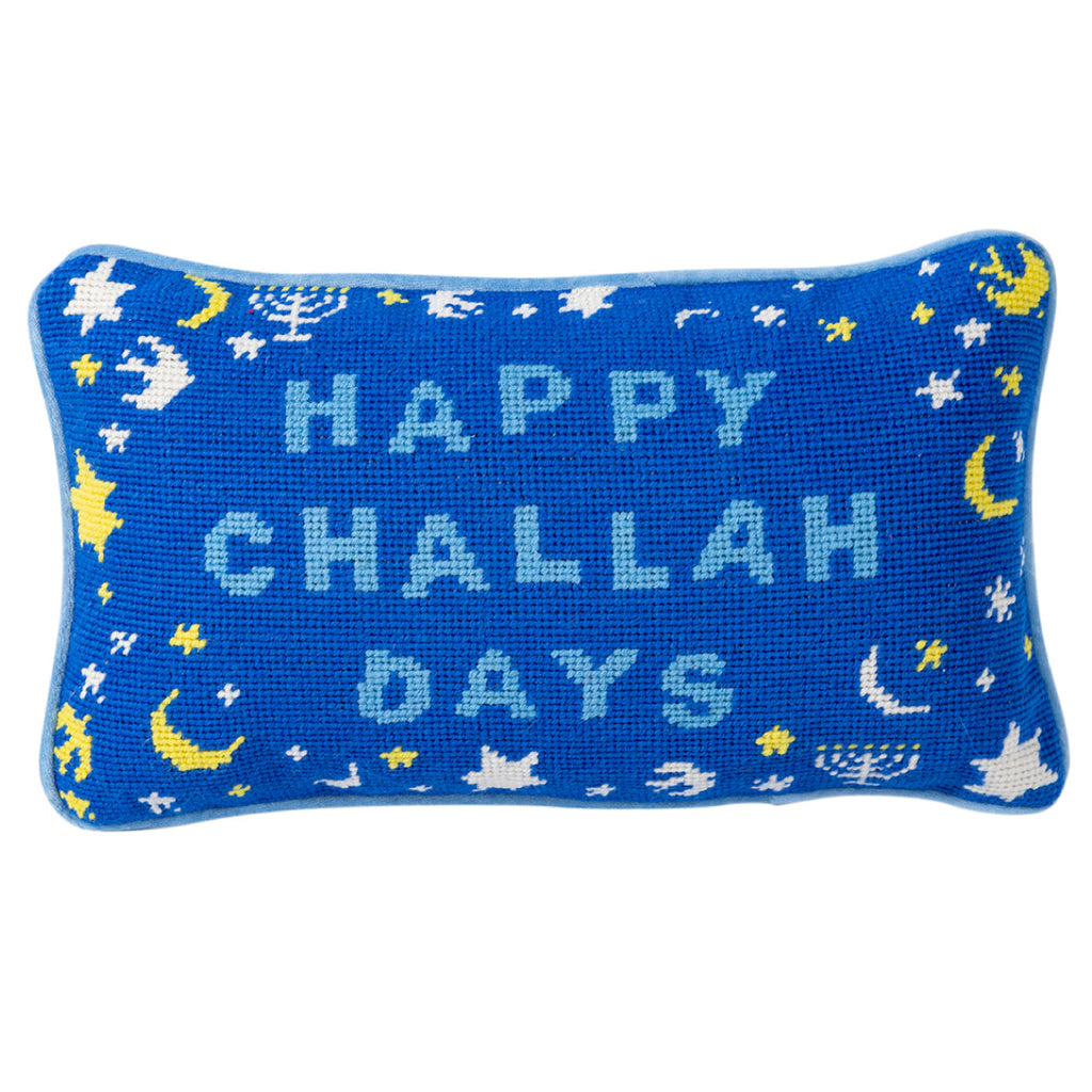 Happy Challah Days Needlepoint Pillow - Furbish Studio