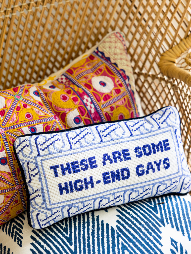 High-End Gays Needlepoint Pillow - Furbish Studio