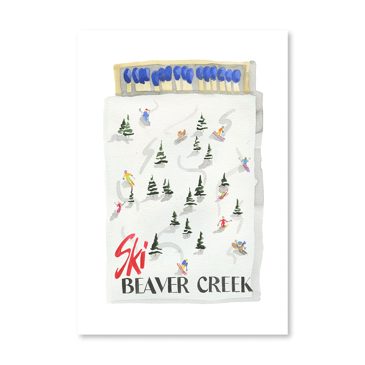Beaver Creek Colorado Matchbook Watercolor Print - Furbish Studio