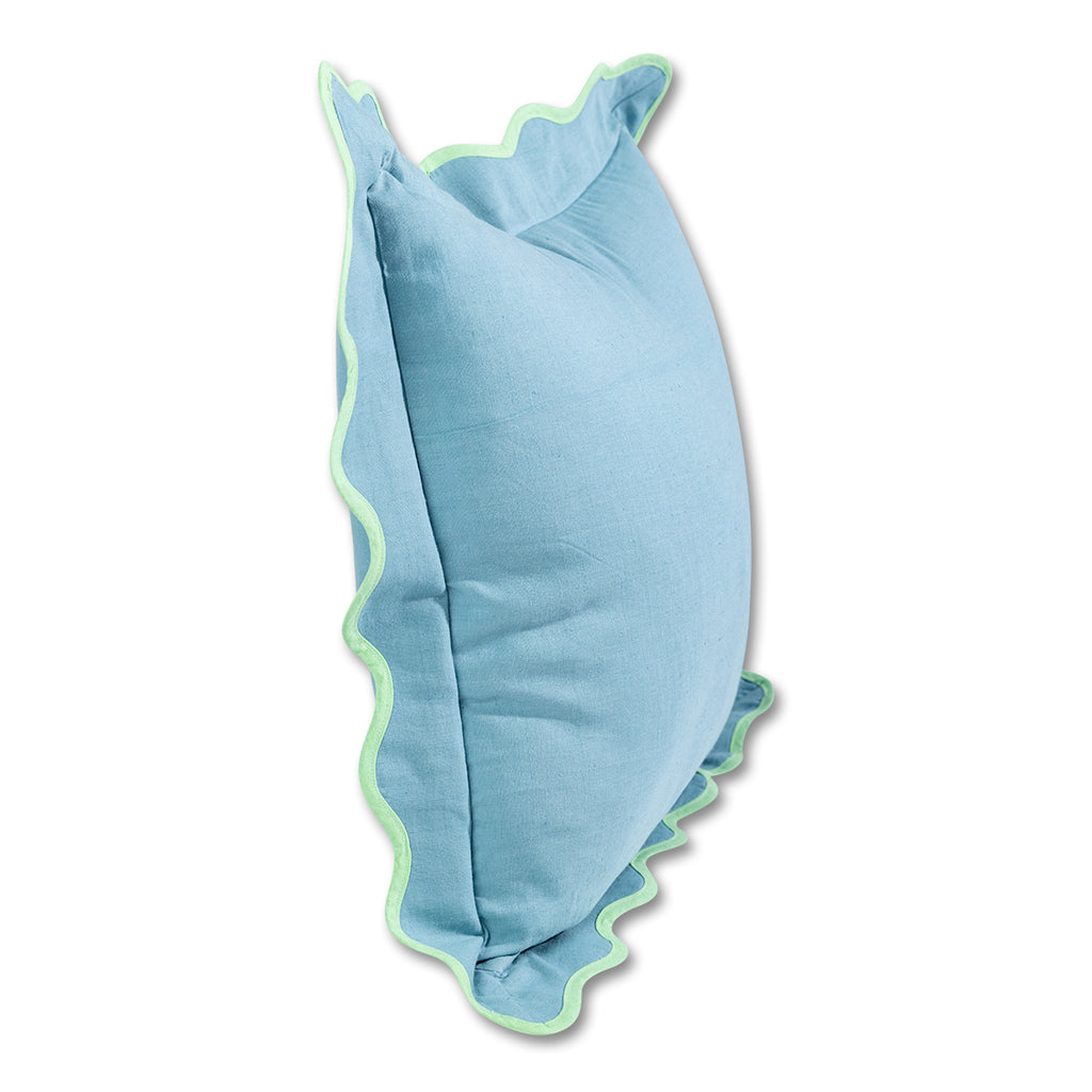 Darcy Linen Pillow - Aqua + Mint - Furbish Studio