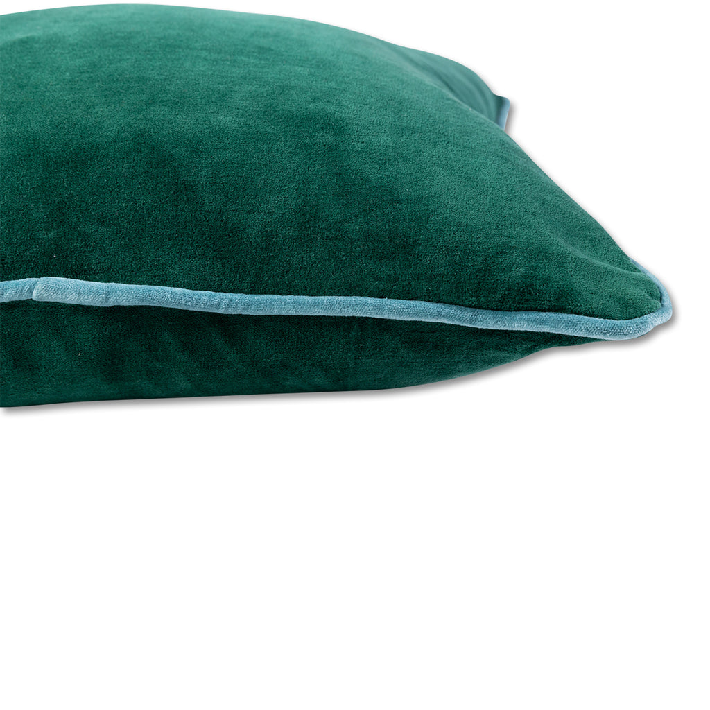 Charliss Velvet Pillow - Green + Aqua - Furbish Studio
