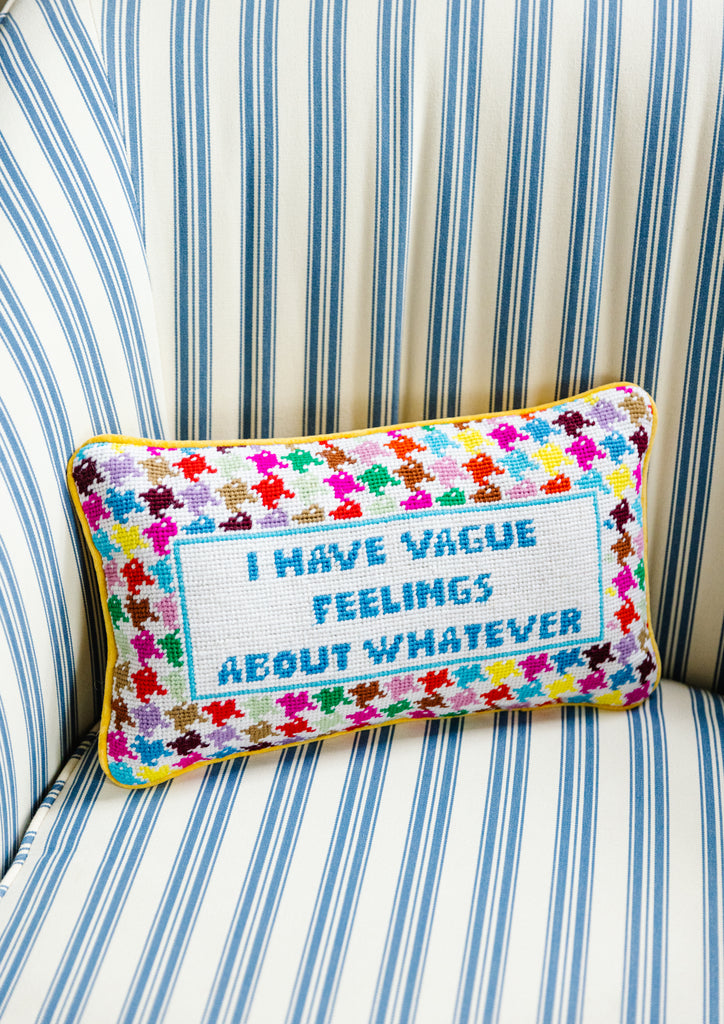 Vague Feelings Needlepoint Pillow - Furbish Studio