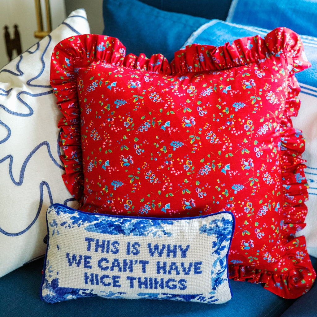 Nice Things Needlepoint Pillow - Furbish Studio