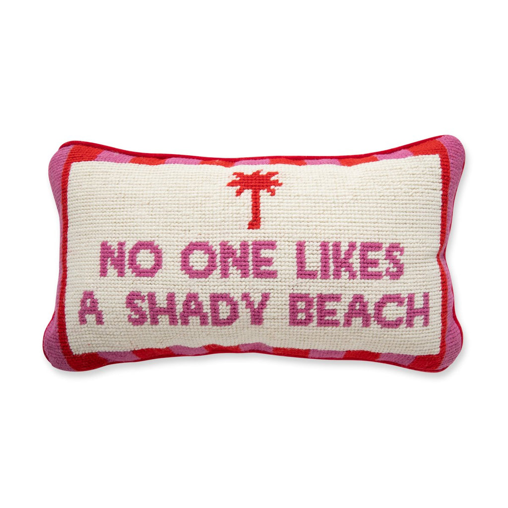 Shady Beach Needlepoint Pillow - Furbish Studio