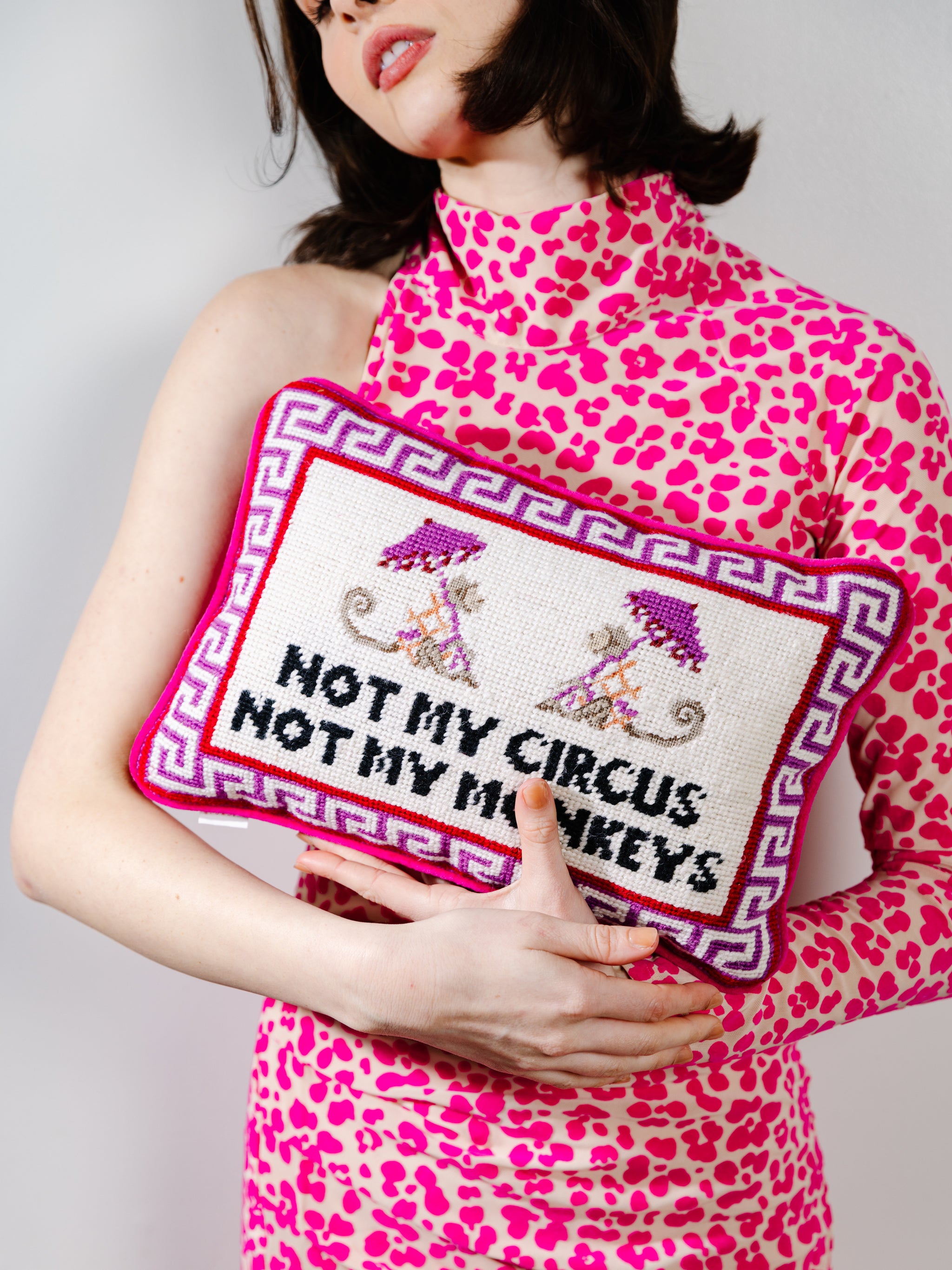 Furbish Studio - Not My Circus Needlepoint Pillow