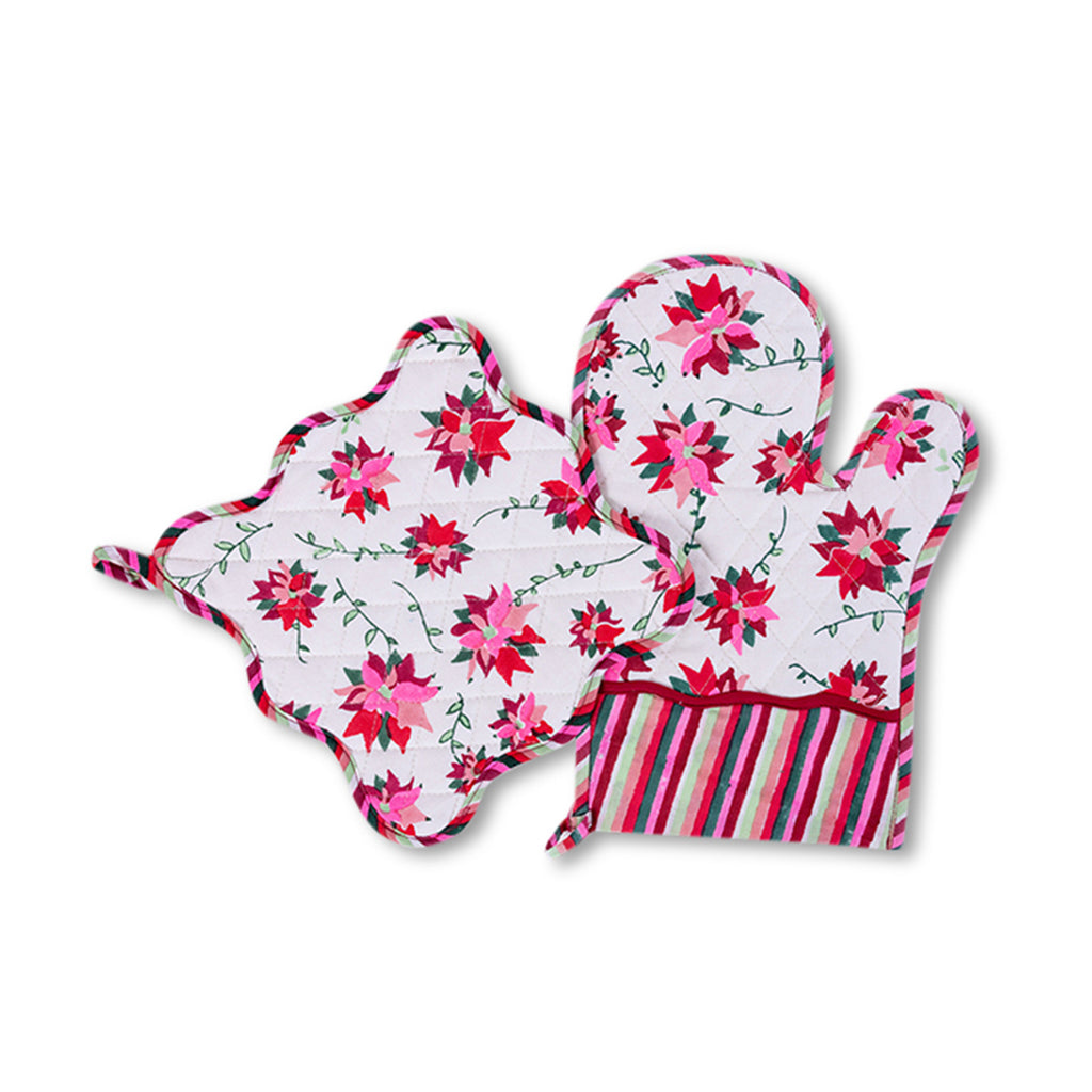 Poinsettia Oven Mitt - Furbish Studio