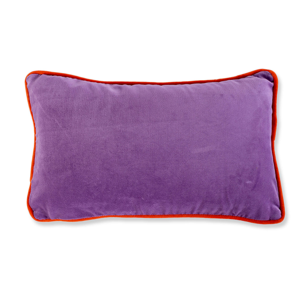 Charliss Velvet Lumbar Pillow - Lilac + Orange - Furbish Studio