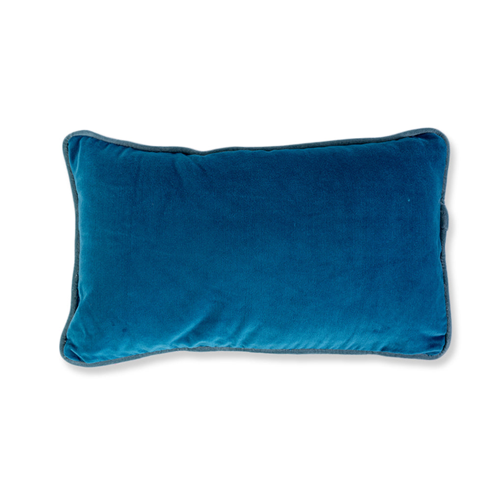 Charliss Velvet Lumbar Pillow - Peacock + Aqua - Furbish Studio