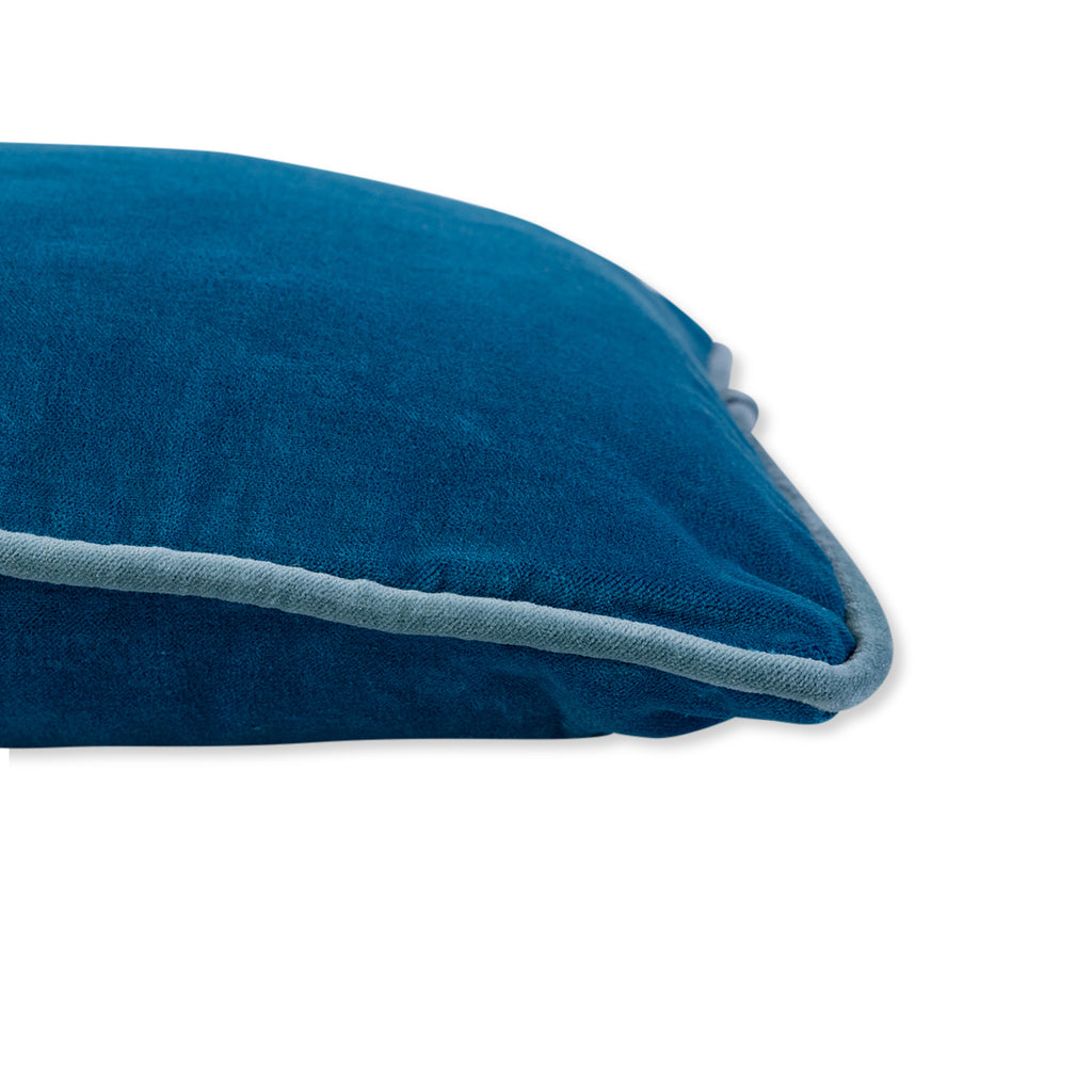 Charliss Velvet Lumbar Pillow - Peacock + Aqua - Furbish Studio