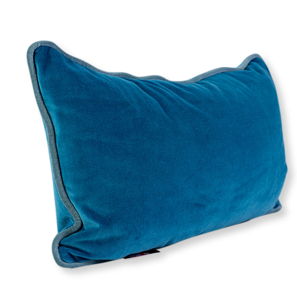 Charliss Velvet Lumbar Pillow - Peacock + Aqua - Furbish Studio