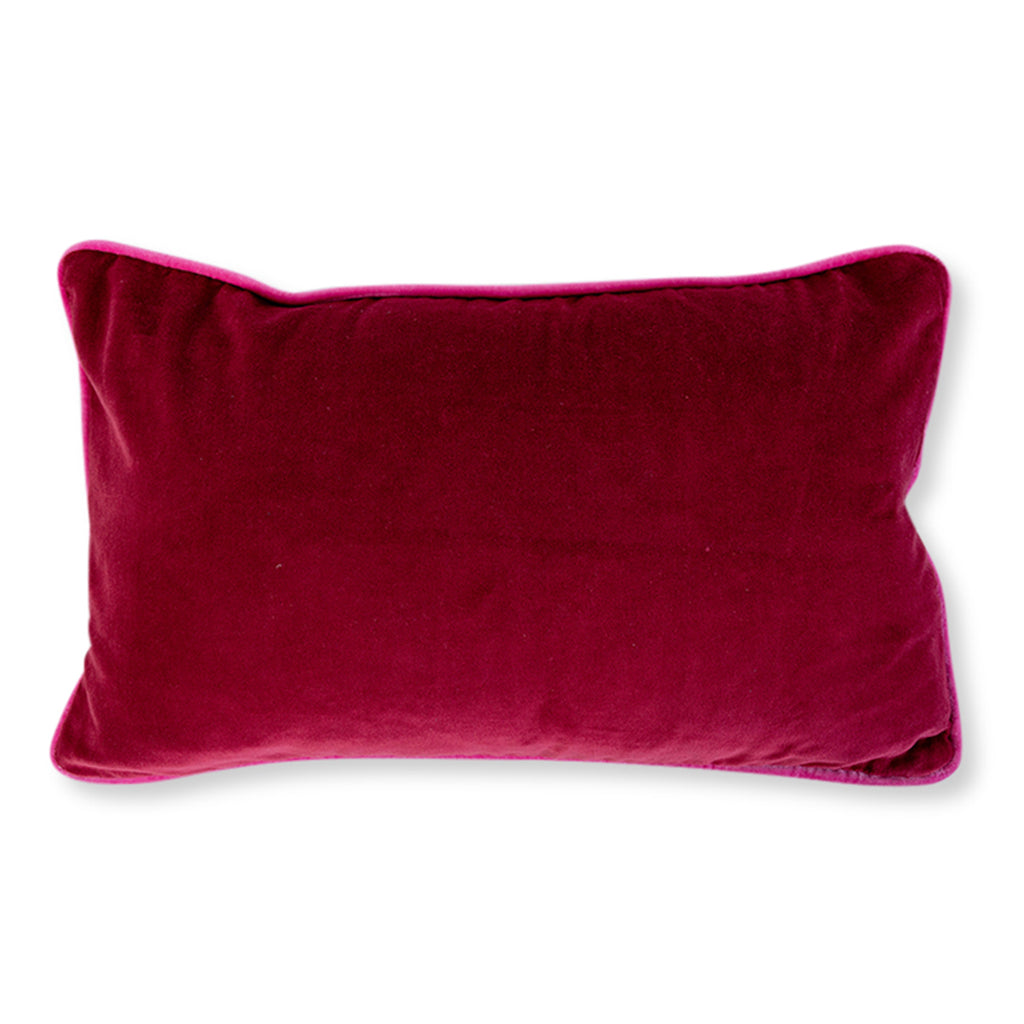 Charliss Velvet Lumbar Pillow - Wine + Hot Pink - Furbish Studio