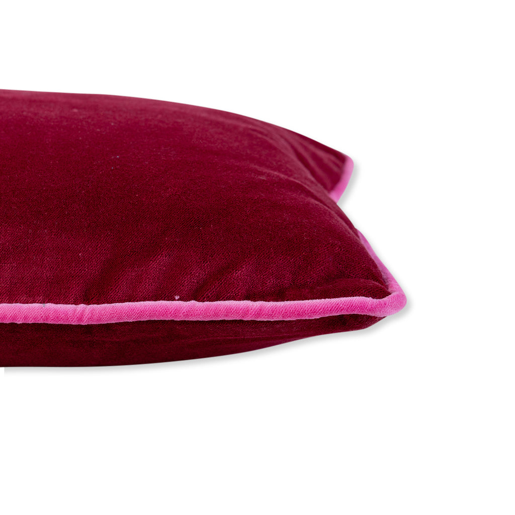 Charliss Velvet Lumbar Pillow - Wine + Hot Pink - Furbish Studio