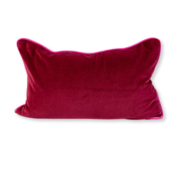 Charliss Velvet Lumbar Pillow - Wine + Hot Pink - Case Only - Furbish Studio