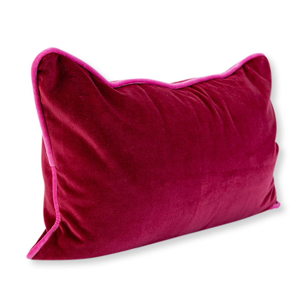 Charliss Velvet Lumbar Pillow - Wine + Hot Pink - Furbish Studio