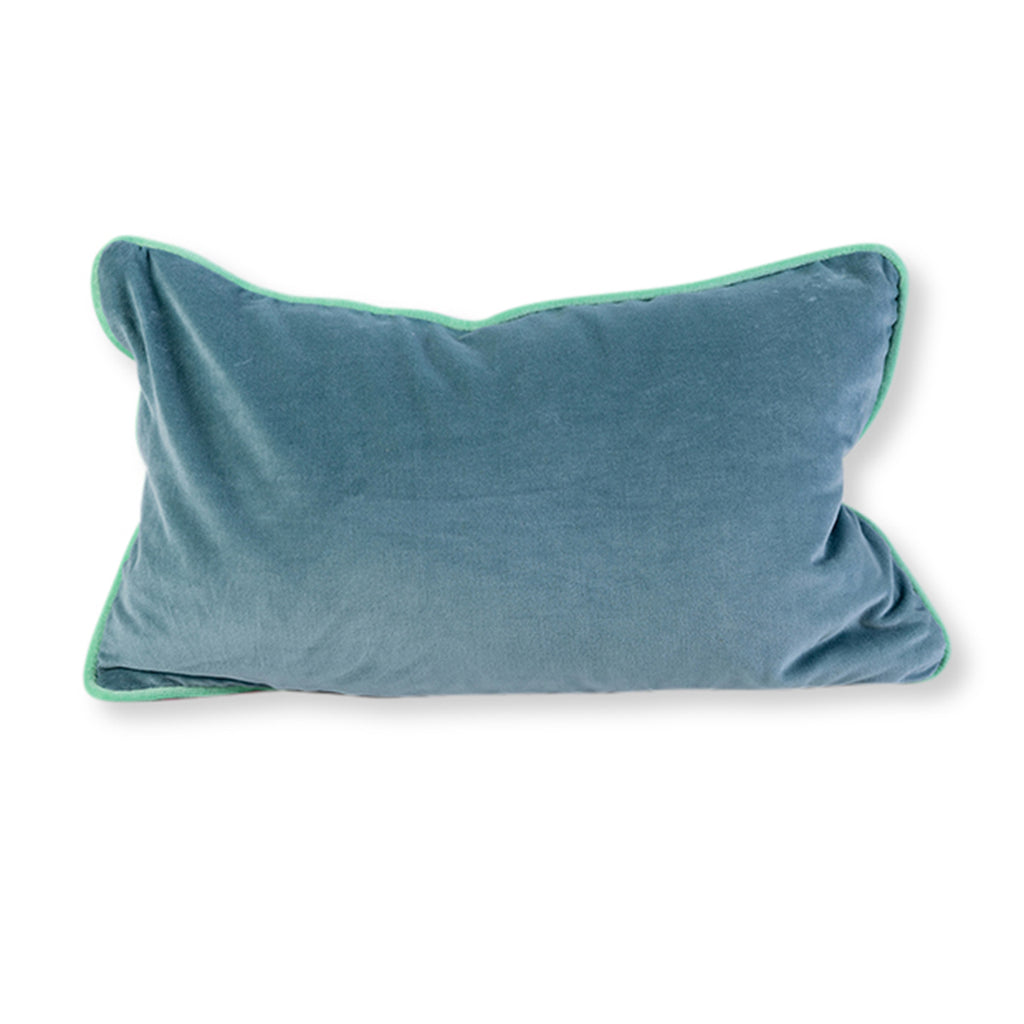 Furbish Studio Charliss Velvet Lumbar Pillow Aqua Mint