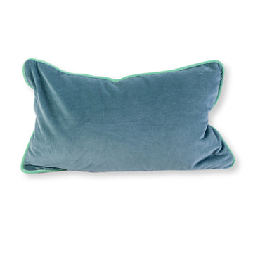 Charliss Velvet Lumbar Pillow - Aqua + Mint - Case Only - Furbish Studio