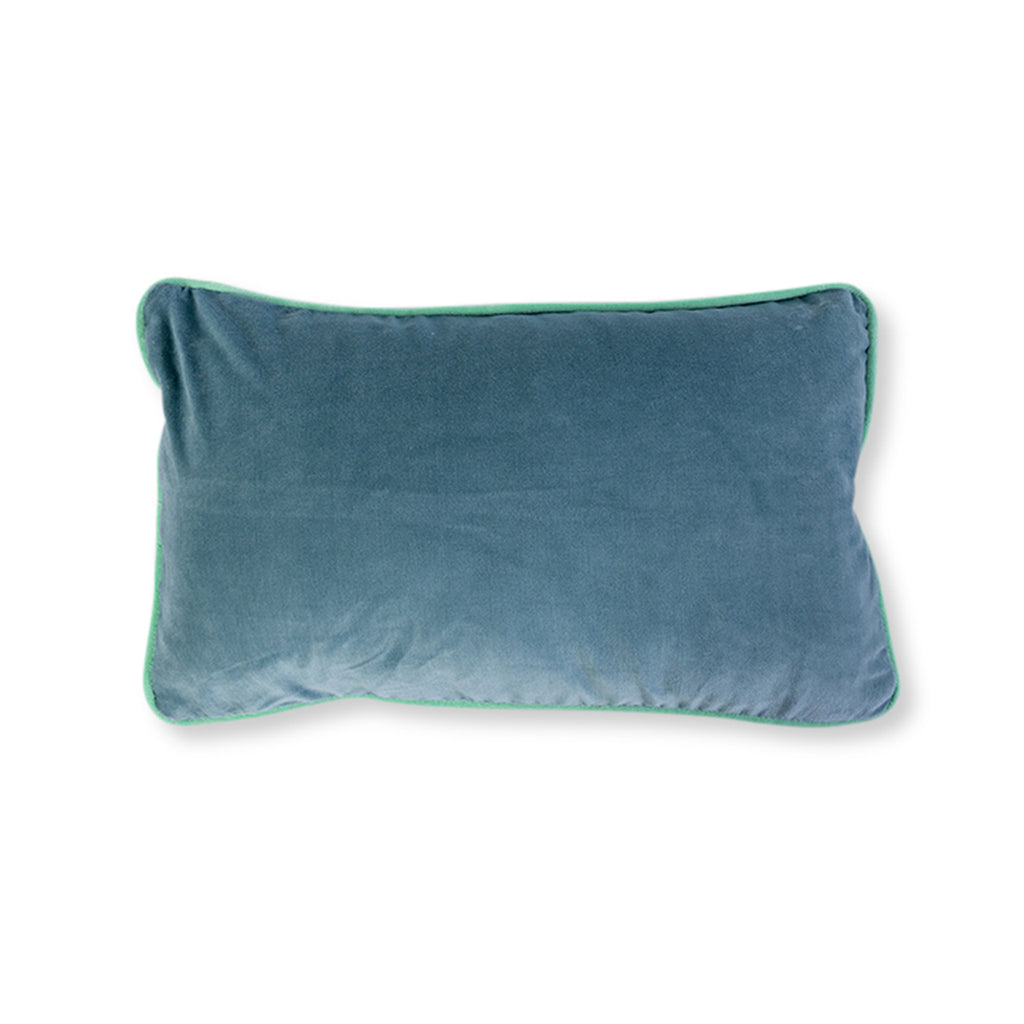 Charliss Velvet Lumbar Pillow - Aqua + Mint - Case Only - Furbish Studio