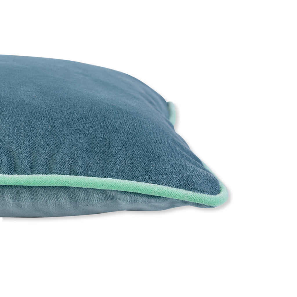 Charliss Velvet Lumbar Pillow - Aqua + Mint - Furbish Studio