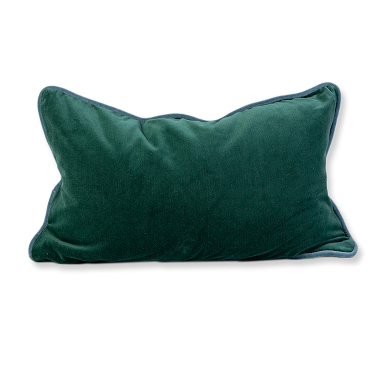 Furbish Studio Charliss Velvet Lumbar Pillow Green Aqua