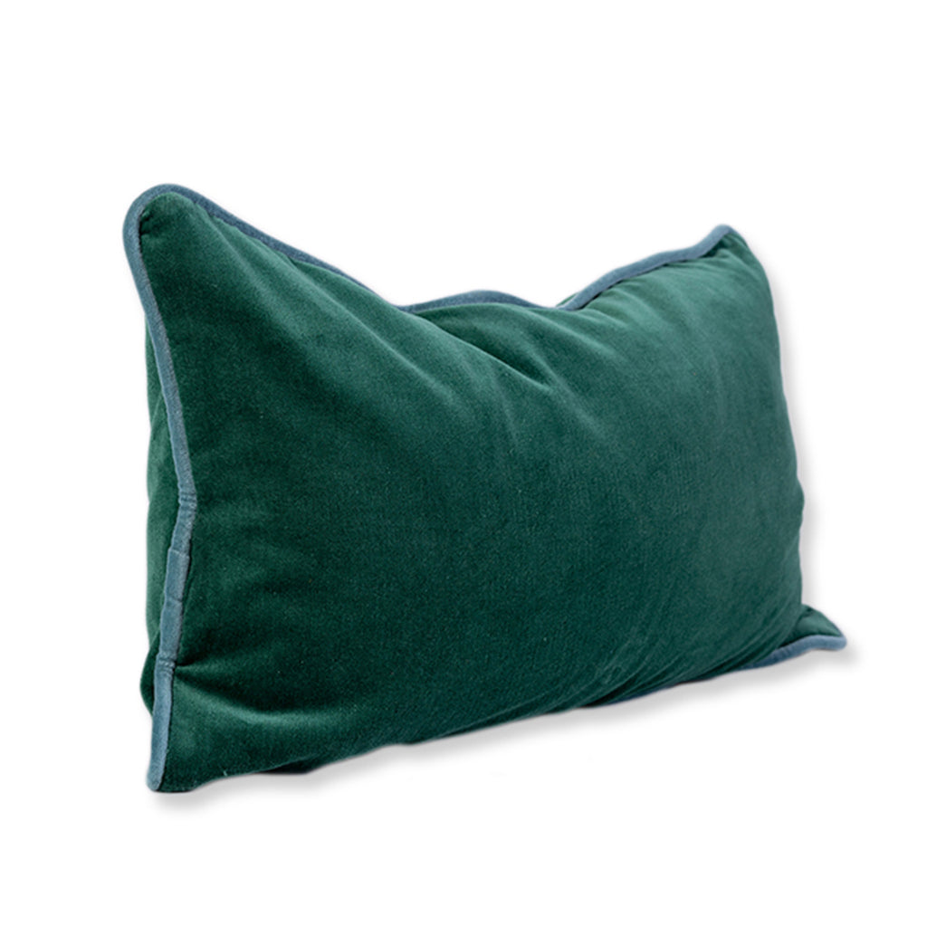 Charliss Velvet Lumbar Pillow - Green + Aqua - Furbish Studio