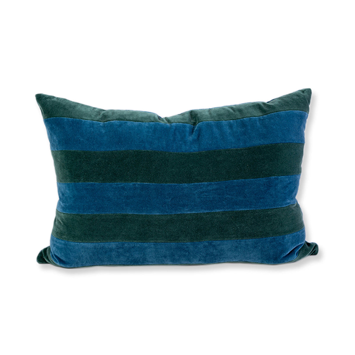 Furbish Studio Striped Velvet Lumbar Pillow Green Peacock Case Only