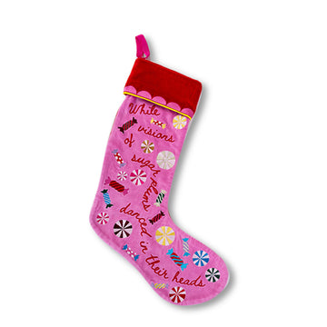 Embroidered Stocking - Sugar Plums - Furbish Studio