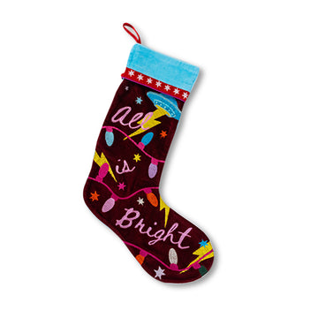 Embroidered Stocking - Bright - Furbish Studio