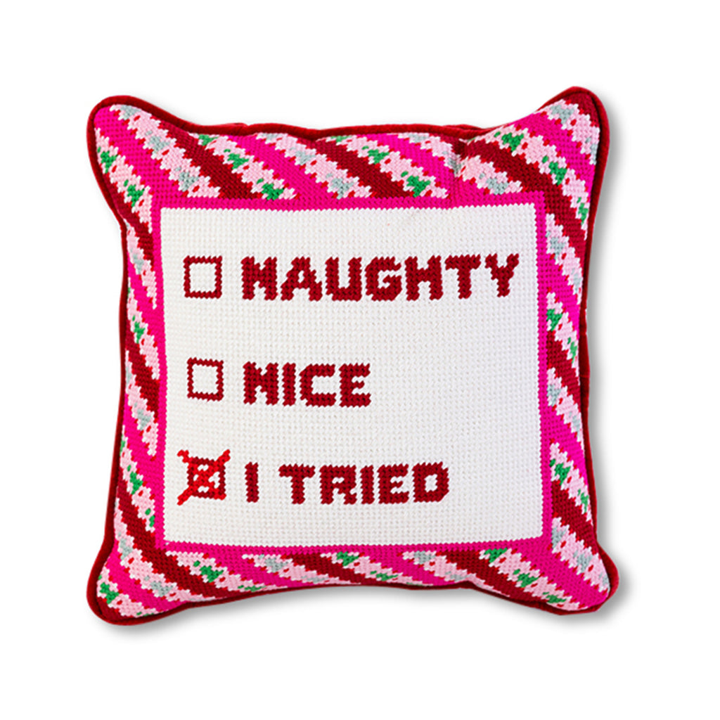 I Tried Needlepoint Pillow - Furbish Studio