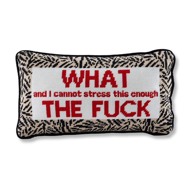 WTF Needlepoint Pillow - Furbish Studio