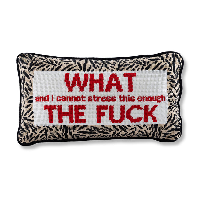WTF Needlepoint Pillow - Furbish Studio