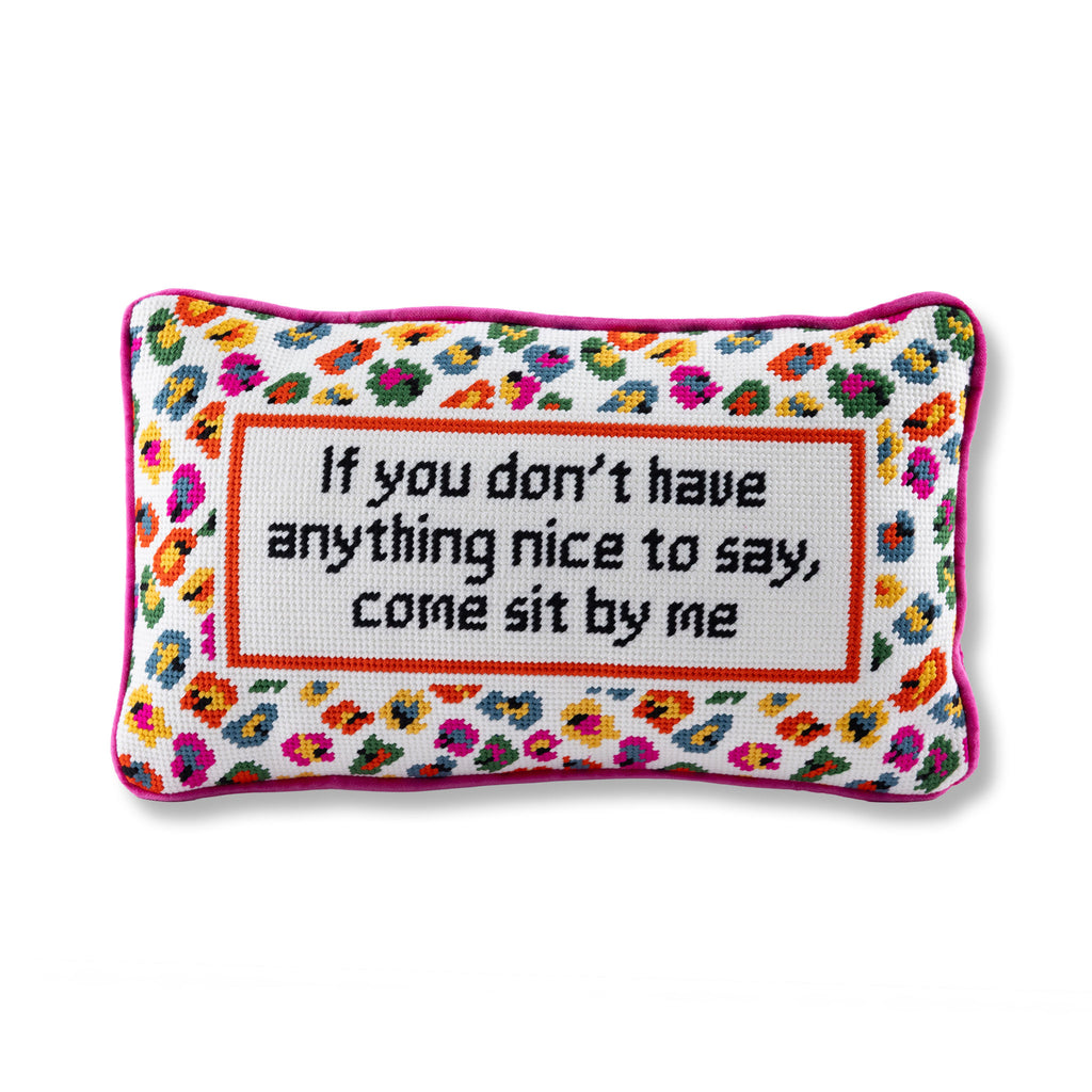 Come Sit By Me Needlepoint Pillow - Furbish Studio