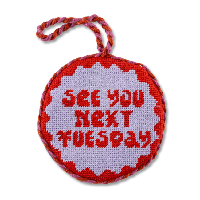 Needlepoint Ornament - Next Tuesday - Furbish Studio