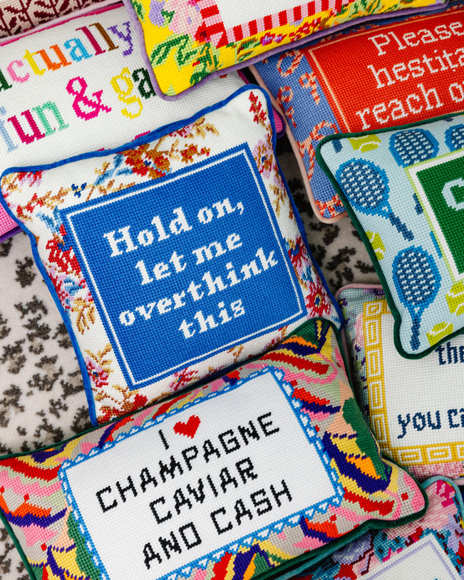Overthink Needlepoint Pillow - Furbish Studio