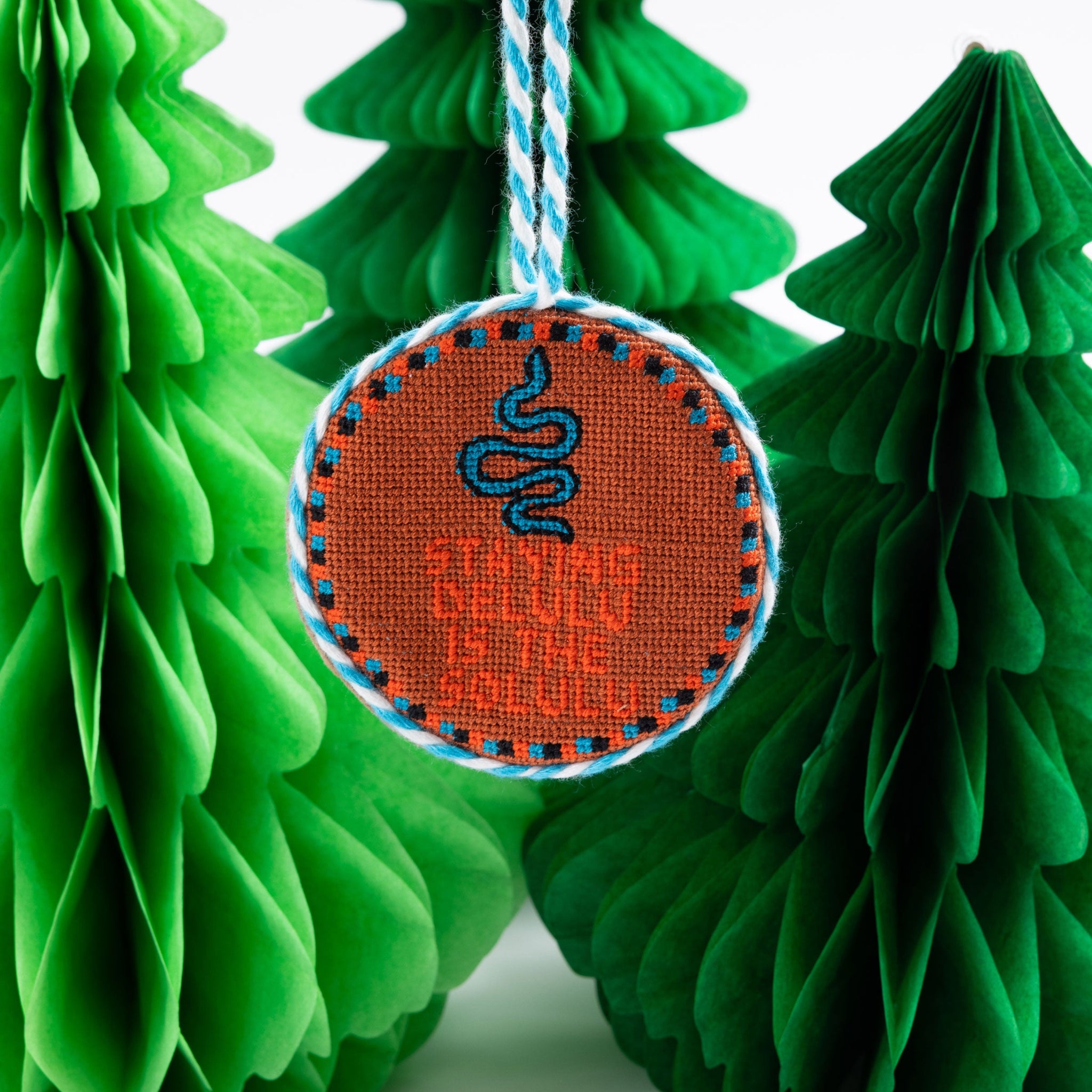Furbish Studio Bow Shape Needlepoint Ornament - Thumbnail 3