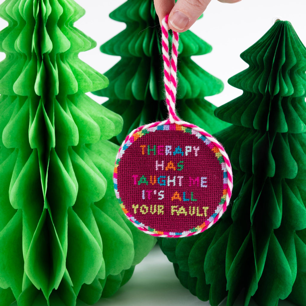 Needlepoint Ornament - Therapy - Furbish Studio