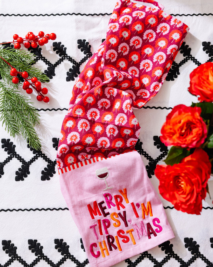 Merry Tipsy Dish Towel - Furbish Studio