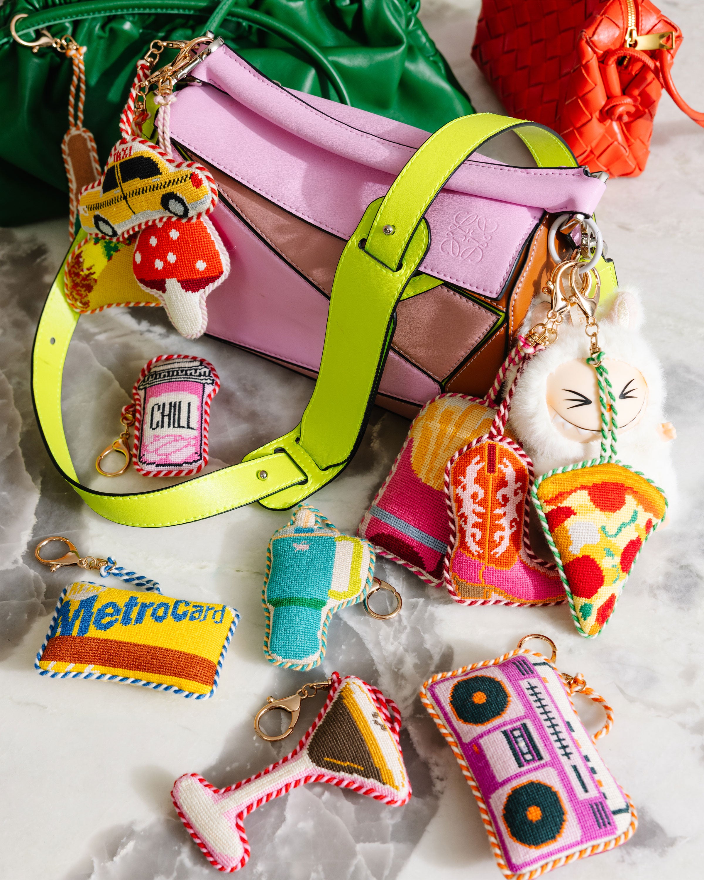 Pink Boombox Bag Charm - Furbish Studio