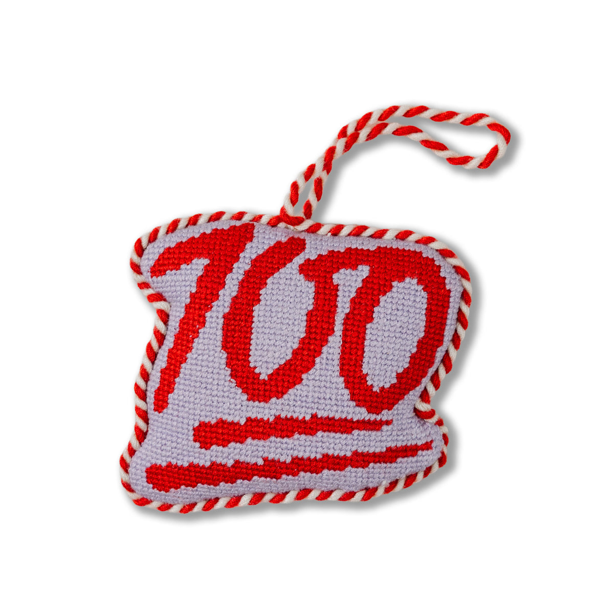 Needlepoint Icon Ornament - 100 Emoji - Furbish Studio