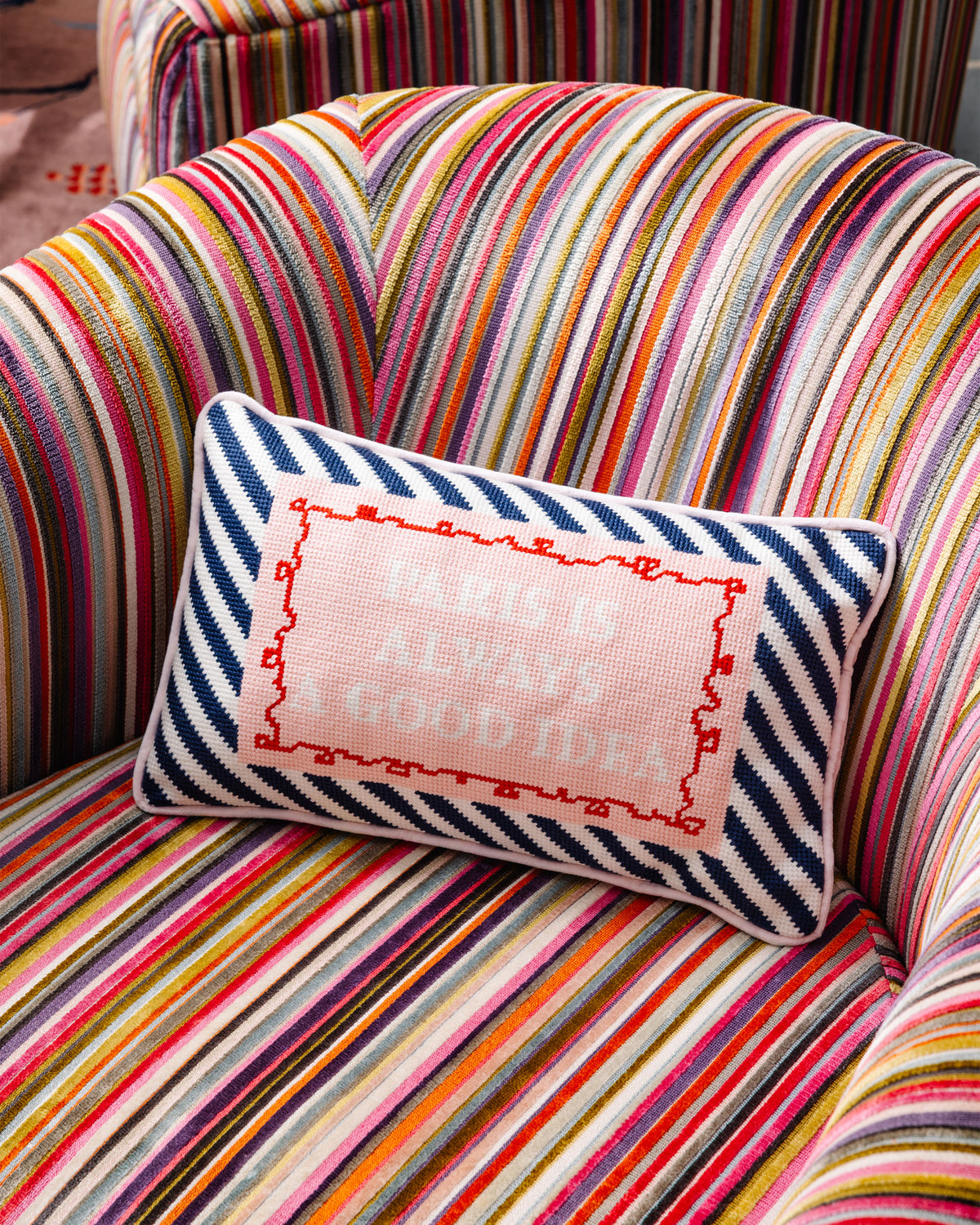 Paris Needlepoint Pillow - Furbish Studio