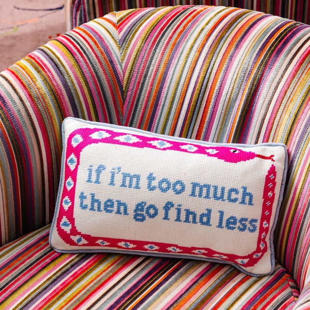 Go Find Less Needlepoint Pillow - Furbish Studio