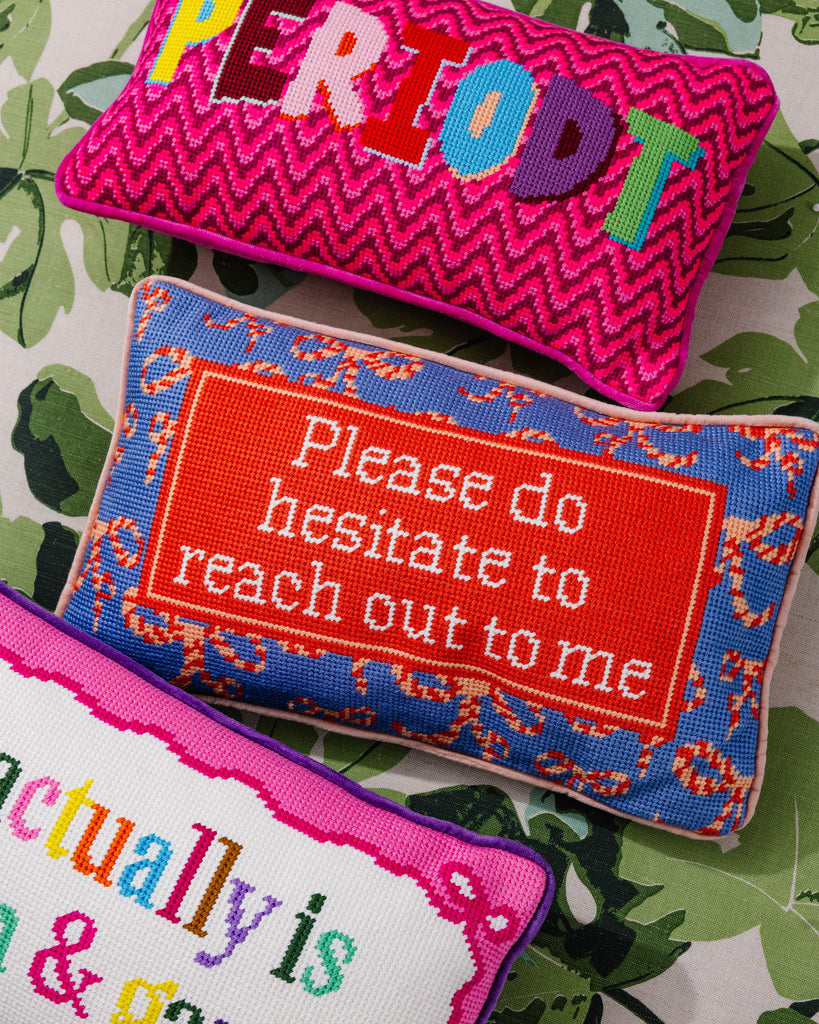 Hesitate Needlepoint Pillow - Furbish Studio
