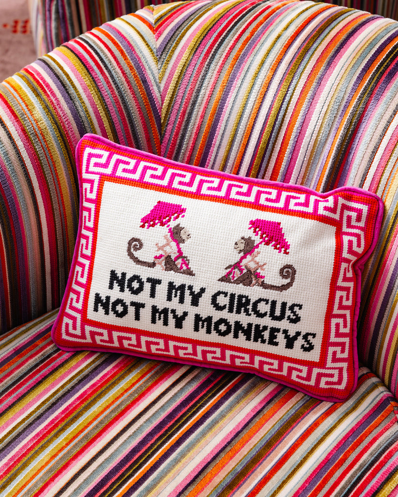 Not My Circus Needlepoint Pillow - Furbish Studio