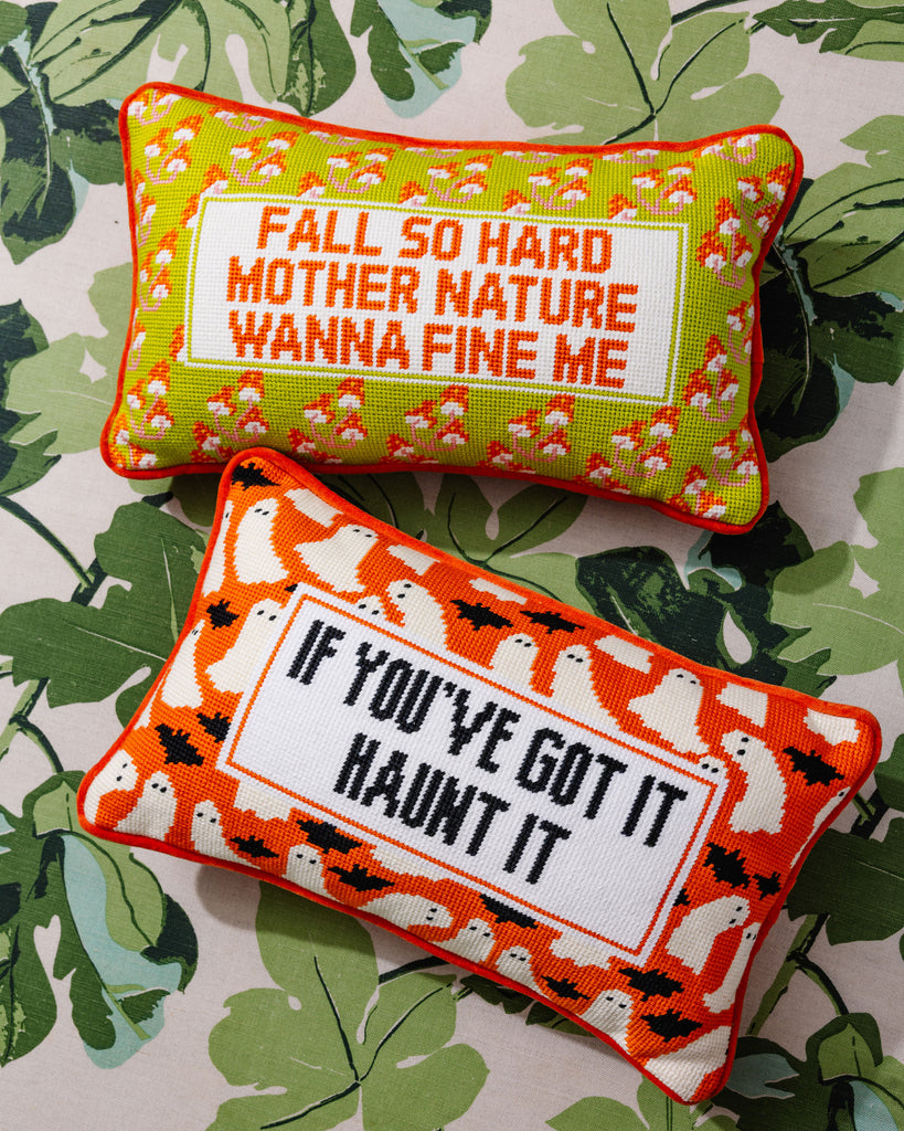 Fall So Hard Needlepoint Pillow - Furbish Studio