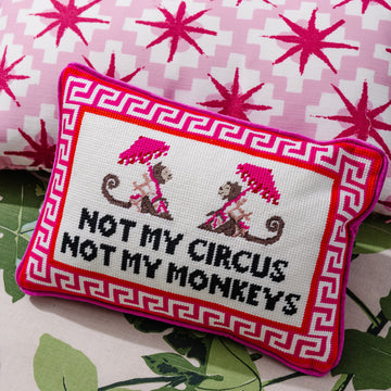 Not My Circus Needlepoint Pillow - Furbish Studio