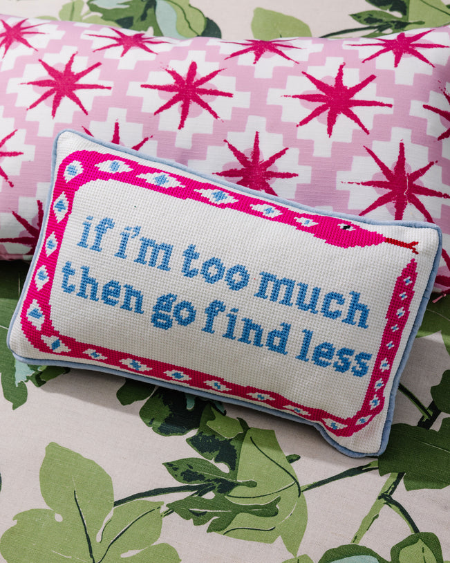 Go Find Less Needlepoint Pillow - Furbish Studio