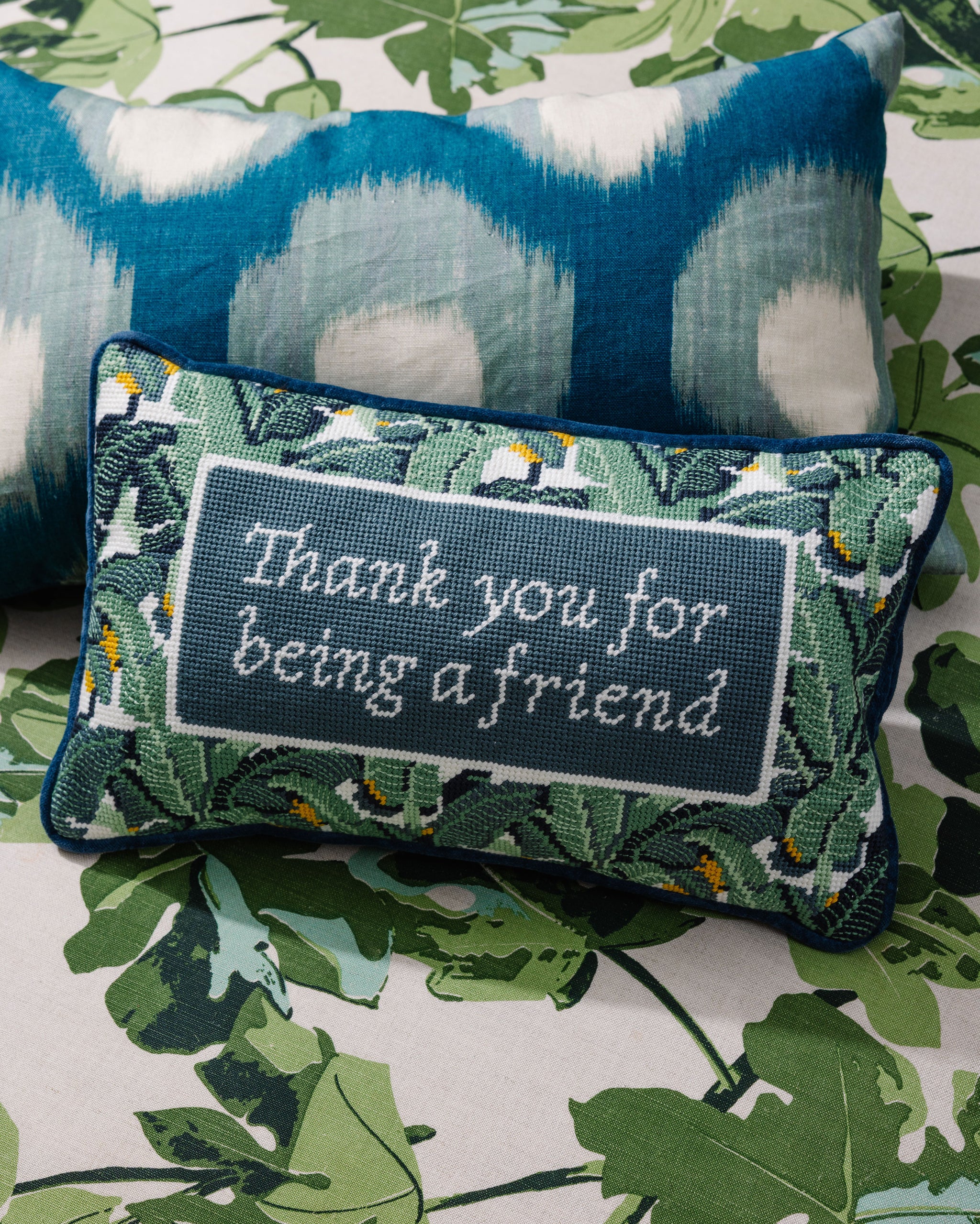 Furbish Studio Thank You For Being a Friend Needlepoint Pillow